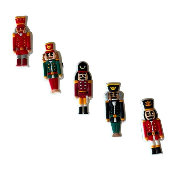 NEW Christmas Nutcracker SHOE CHARMS 5pc for Croc Shoes Zippers Ballet Soldiers - Picture 1 of 5